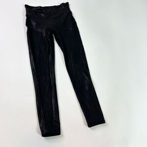 Spanx faux leather Leggings Womens Medium Black Fitted Stretch